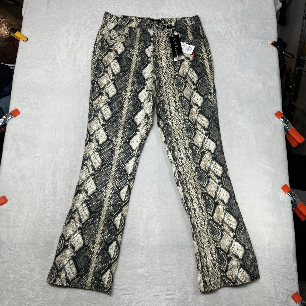 Revolt RVT Snake Skin Pants Women's 16 Animal Print Straight Leg - 32X31 NWT